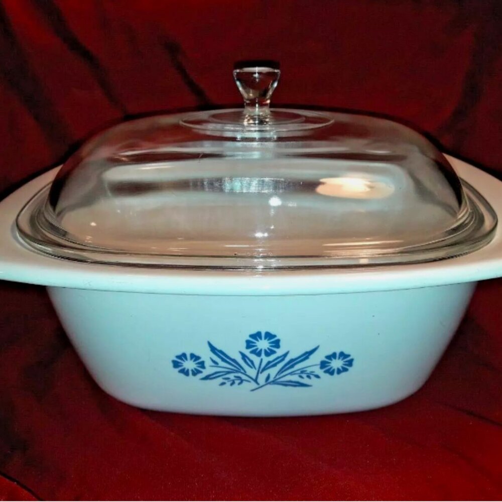 Vintage 60s Corning Ware Canada P-34 Dutch Oven Casserole Pyrex Lid 4 Qt P-34-B